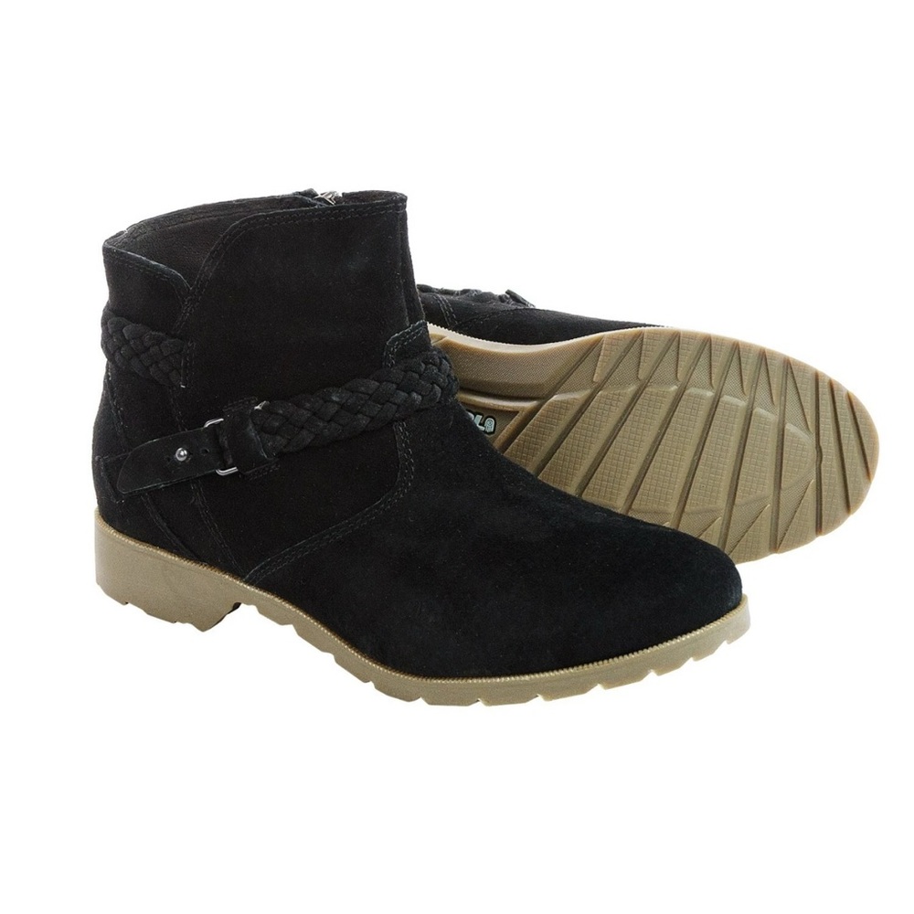 NWOB Teva Women’s Delavina Black Suede Ankle Boots Size 11